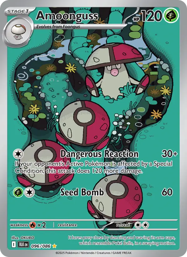 Amoonguss Illustration rare Pokemon card #096 from Black Bolt
