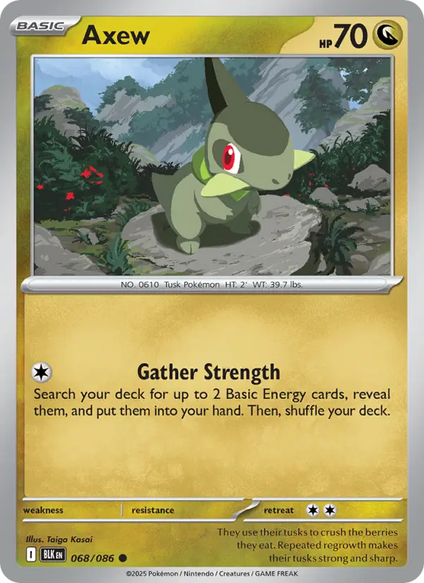 Axew Pokemon card artwork