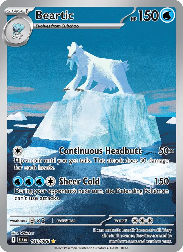 Beartic Illustration rare Pokemon card #110 from Black Bolt