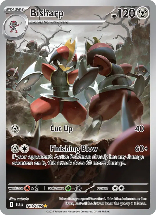 Bisharp Illustration rare Pokemon card #143 from Black Bolt
