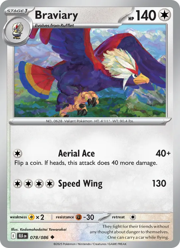 Braviary Pokemon card artwork