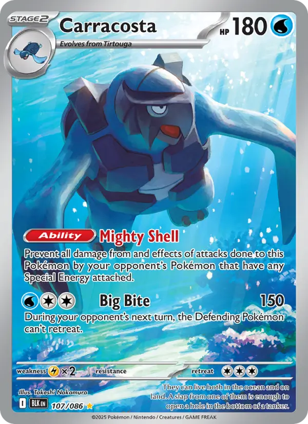 Carracosta Illustration rare Pokemon card #107 from Black Bolt