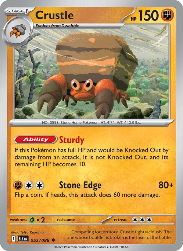 Crustle Uncommon Pokemon card #052 from Black Bolt