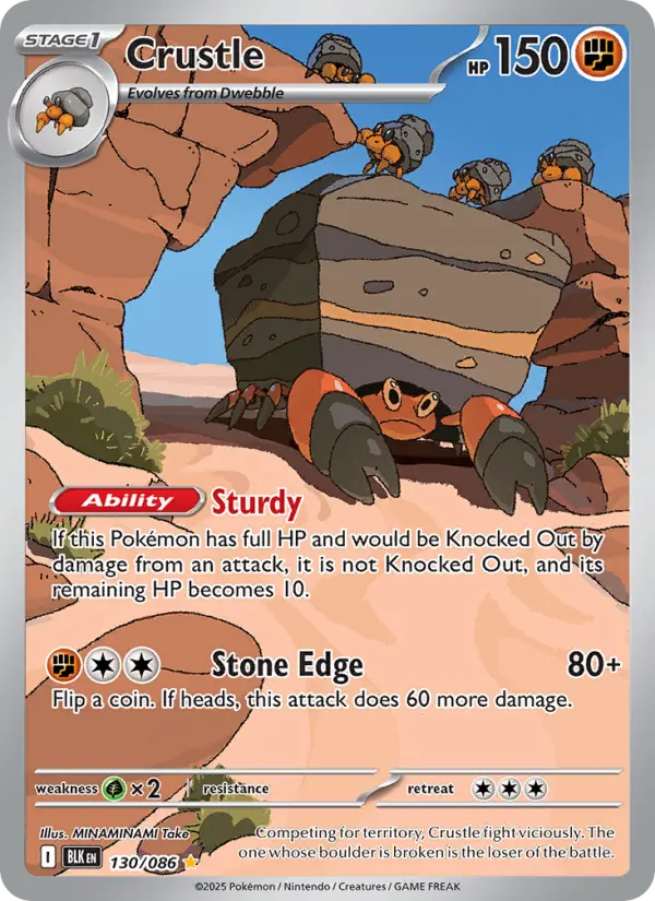 Crustle Illustration rare Pokemon card #130 from Black Bolt