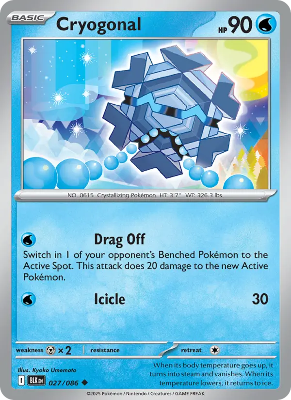 Cryogonal Uncommon Pokemon card #027 from Black Bolt