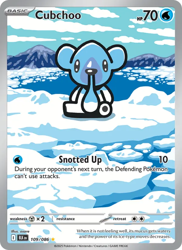 Cubchoo Illustration rare Pokemon card #109 from Black Bolt