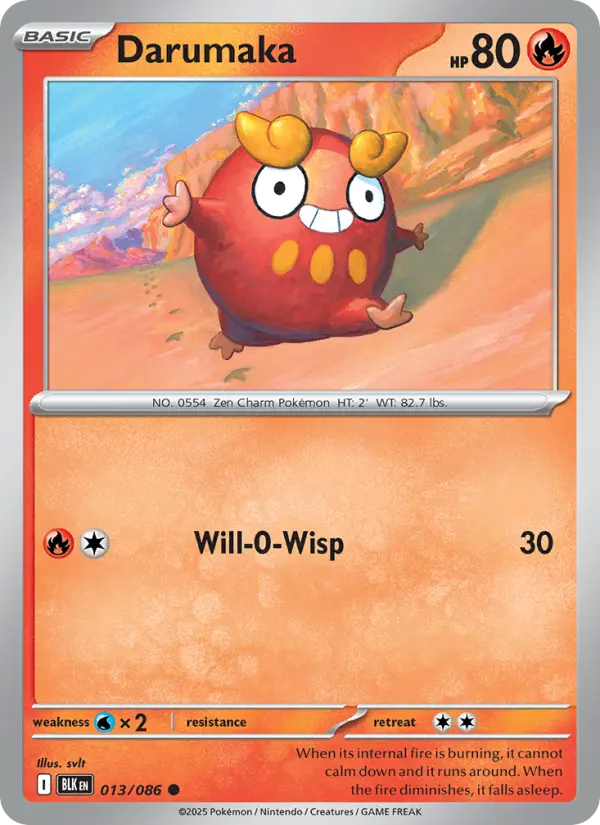 Darumaka Common Pokemon card #013 from Black Bolt