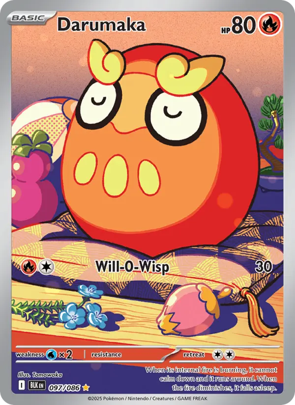 Darumaka Illustration rare Pokemon card #097 from Black Bolt
