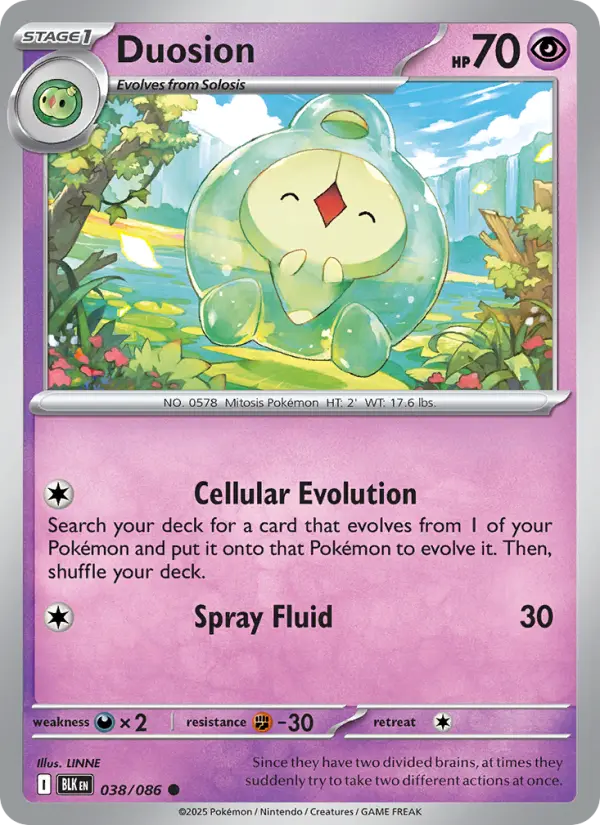 Duosion Common Pokemon card #038 from Black Bolt