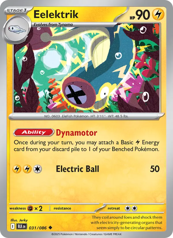 Eelektrik Uncommon Pokemon card #031 from Black Bolt