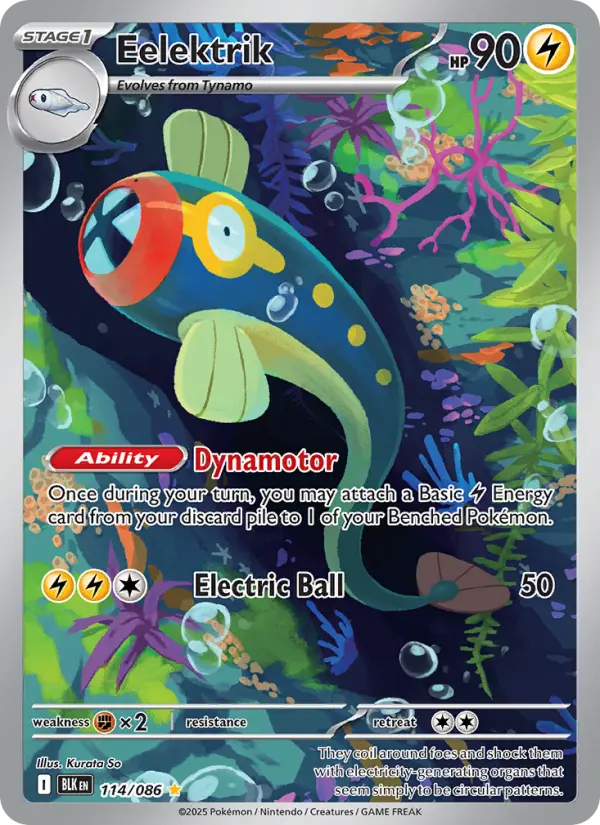Eelektrik Illustration rare Pokemon card #114 from Black Bolt