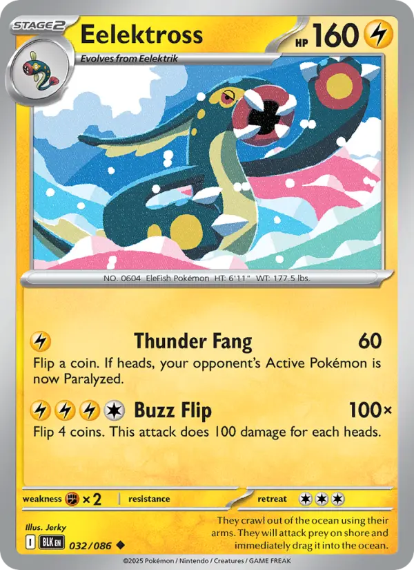 Eelektross Uncommon Pokemon card #032 from Black Bolt
