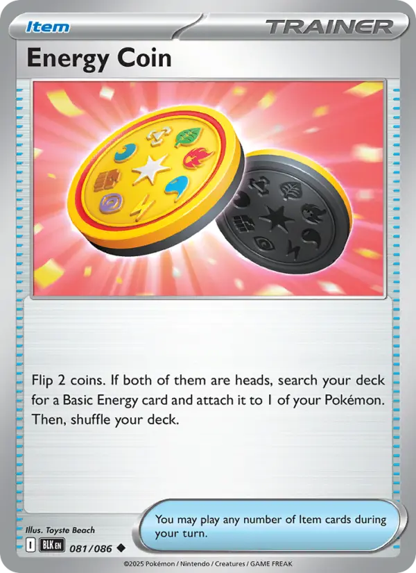 Energy Coin Uncommon Pokemon card #081 from Black Bolt