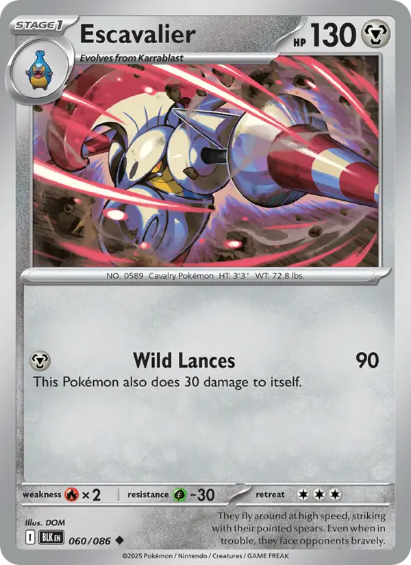 Escavalier Uncommon Pokemon card #060 from Black Bolt