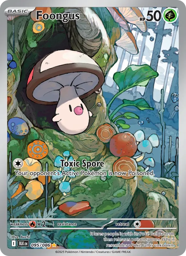Foongus Illustration rare Pokemon card #095 from Black Bolt