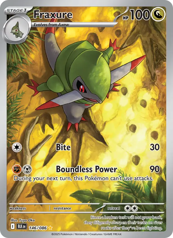 Fraxure Illustration rare Pokemon card #146 from Black Bolt