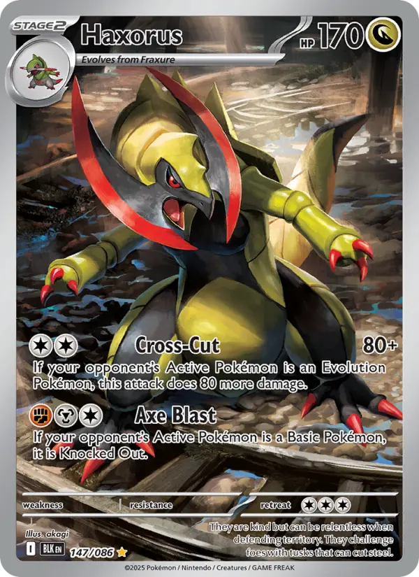 Haxorus Illustration rare Pokemon card #147 from Black Bolt