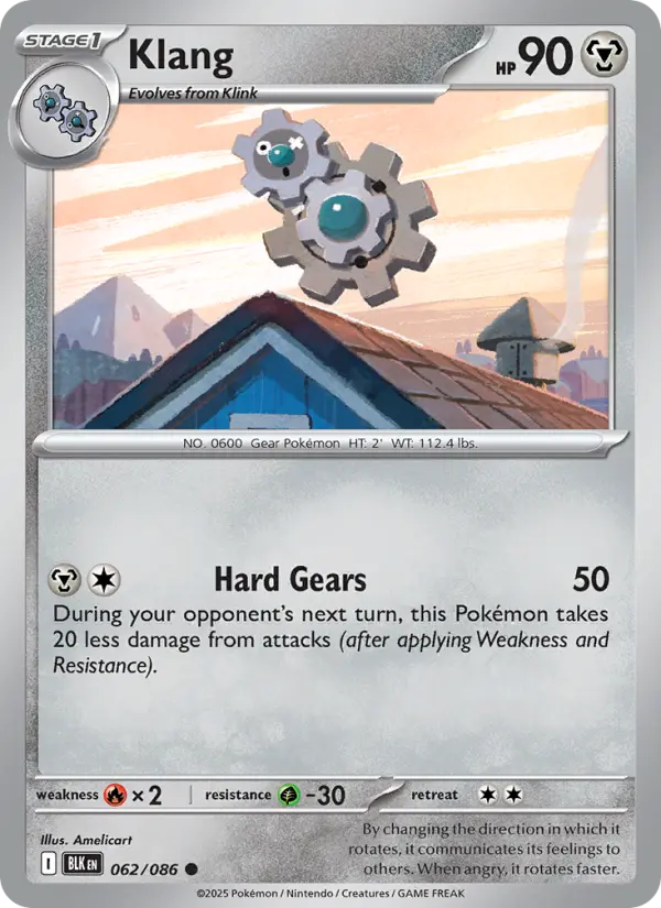 Klang Common Pokemon card #062 from Black Bolt
