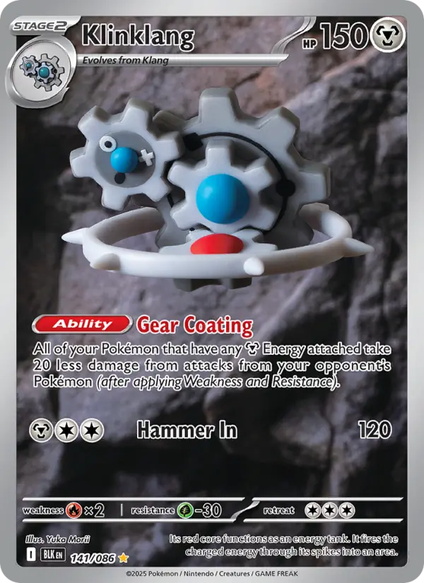 Klinklang Illustration rare Pokemon card #141 from Black Bolt