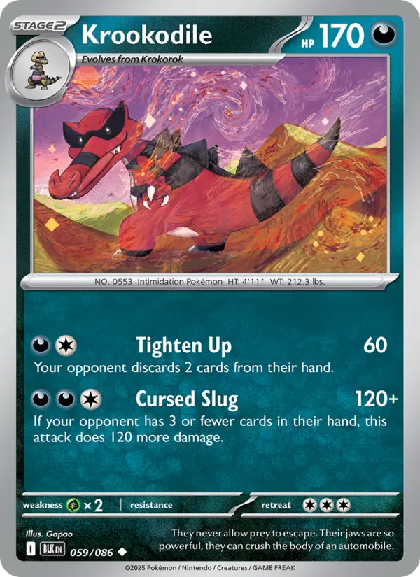 Krookodile Uncommon Pokemon card #059 from Black Bolt