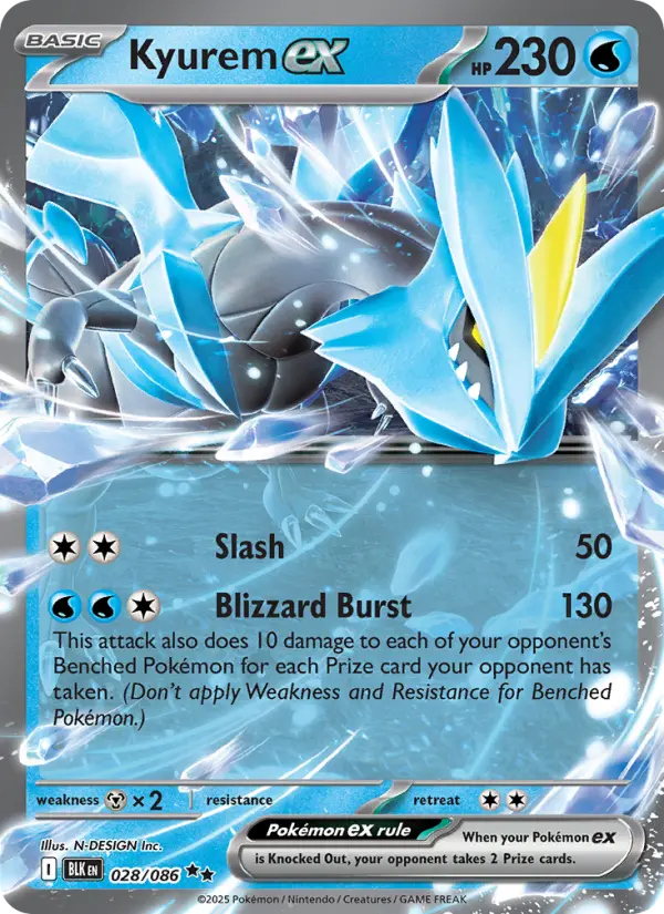 Kyurem ex Double rare Pokemon card #028 from Black Bolt