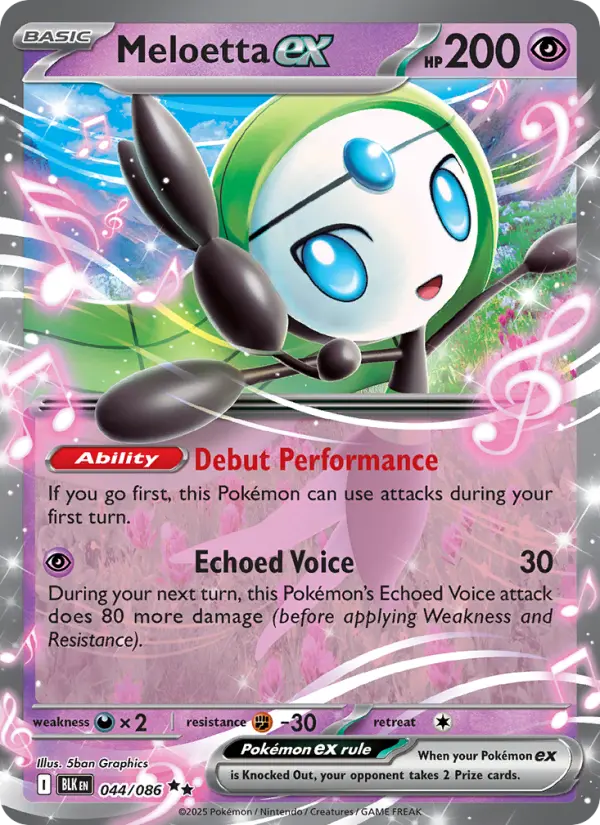 Meloetta ex Double rare Pokemon card #044 from Black Bolt