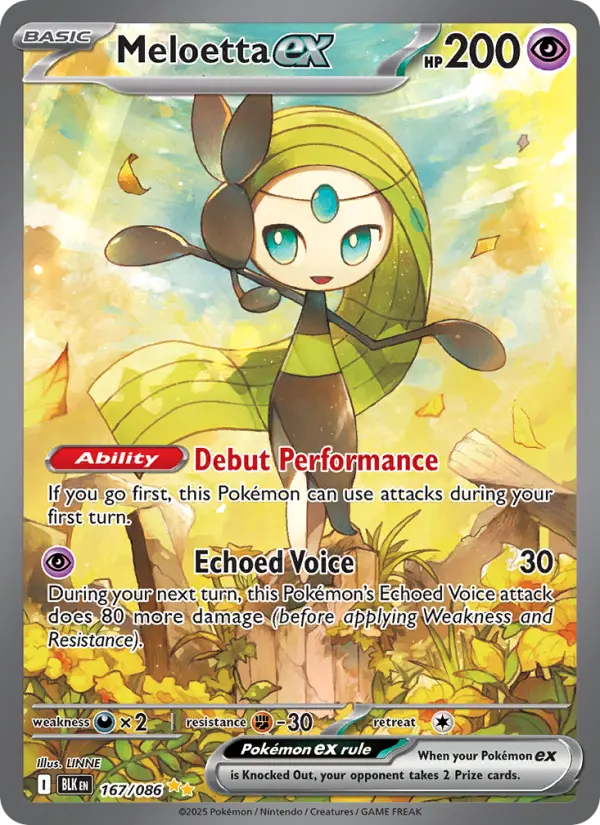 Meloetta ex Special illustration rare Pokemon card #167 from Black Bolt
