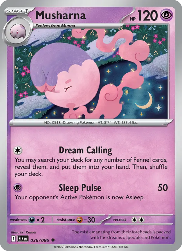 Musharna Uncommon Pokemon card #036 from Black Bolt