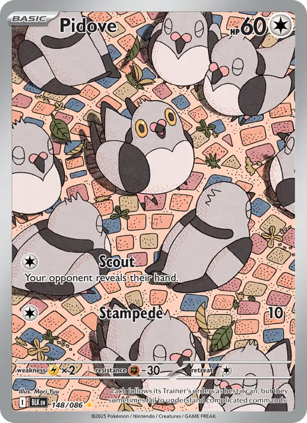 Pidove Illustration rare Pokemon card #148 from Black Bolt