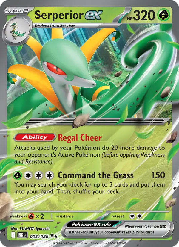 Serperior ex Double rare Pokemon card #003 from Black Bolt