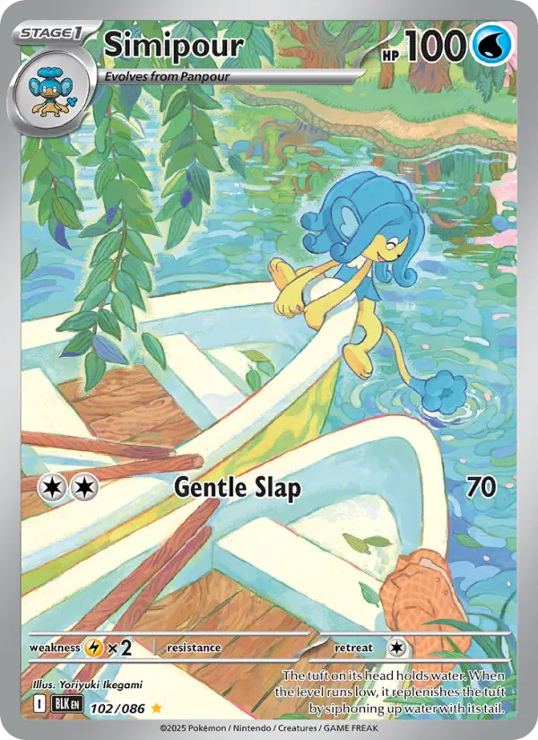 Simipour Illustration rare Pokemon card #102 from Black Bolt