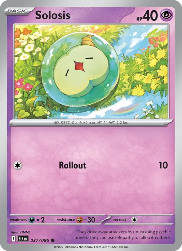 Solosis Common Pokemon card #037 from Black Bolt