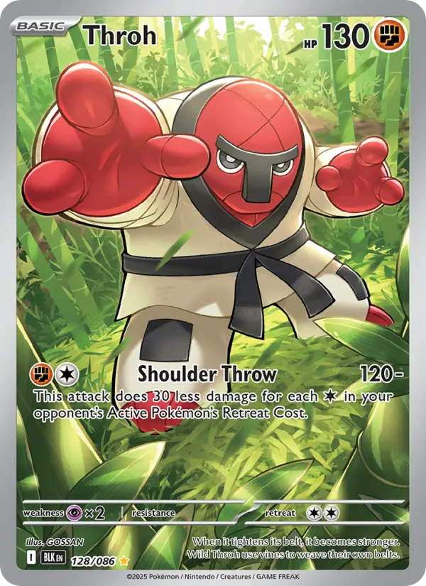 Throh Illustration rare Pokemon card #128 from Black Bolt