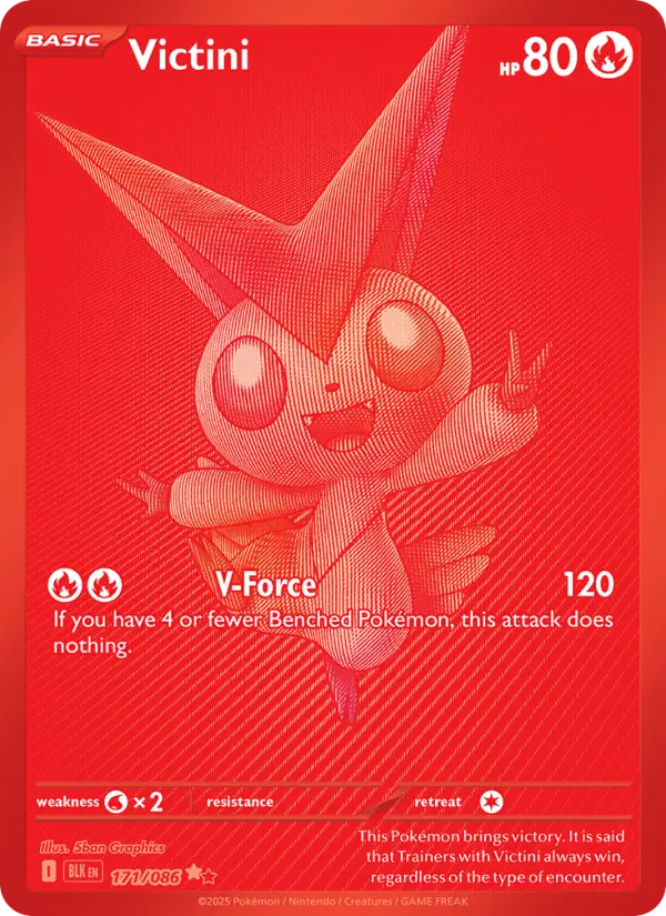 Victini Black White Rare Pokemon card #171 from Black Bolt
