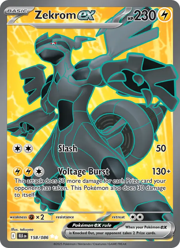 Zekrom ex Ultra Rare Pokemon card #158 from Black Bolt