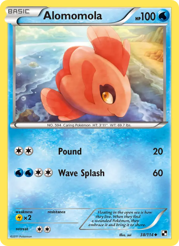 Alomomola Uncommon Pokemon card #38 from Black & White