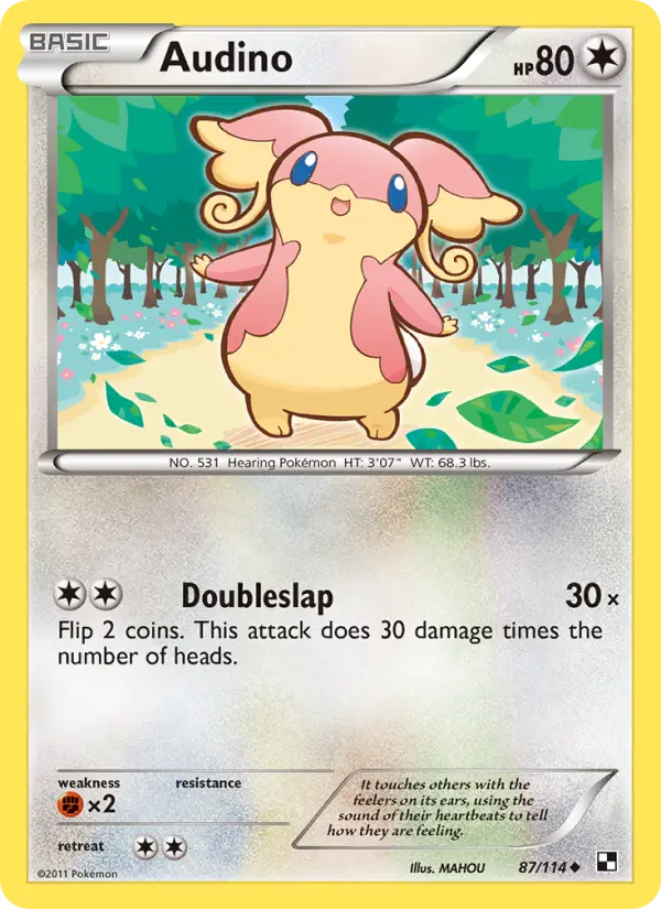Audino Uncommon Pokemon card #87 from Black & White
