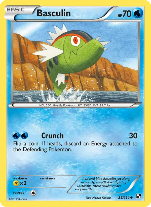 Basculin Uncommon Pokemon card #35 from Black & White
