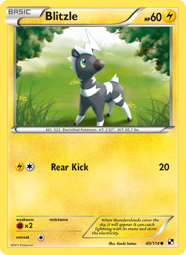 Blitzle Common Pokemon card #40 from Black & White
