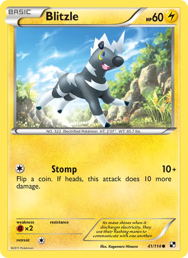 Blitzle Common Pokemon card #41 from Black & White