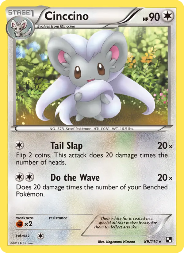 Cinccino Rare Pokemon card #89 from Black & White