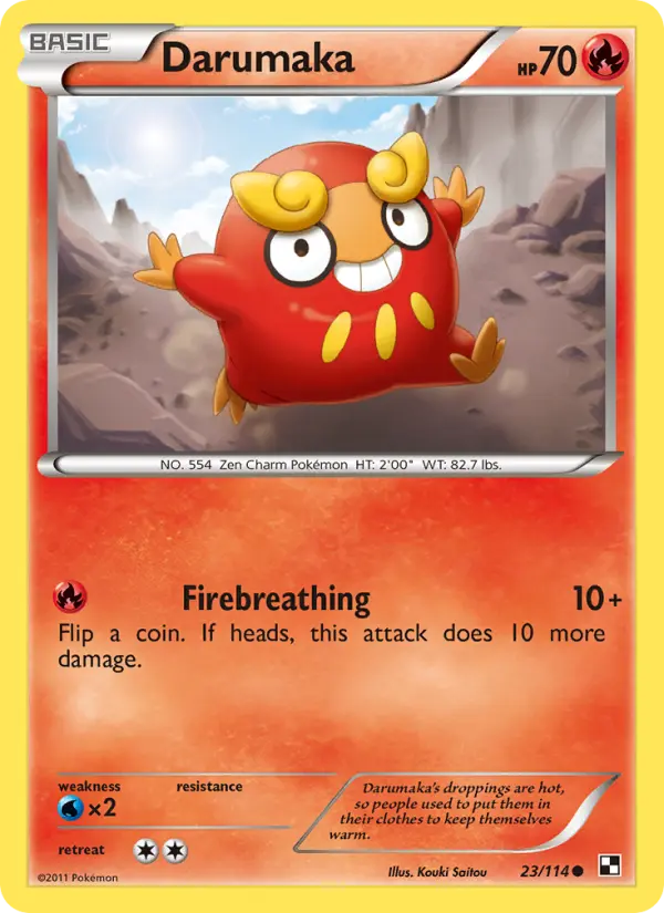 Darumaka Common Pokemon card #23 from Black & White