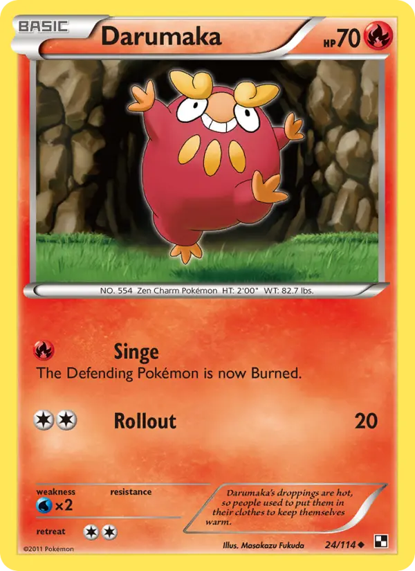 Darumaka Uncommon Pokemon card #24 from Black & White
