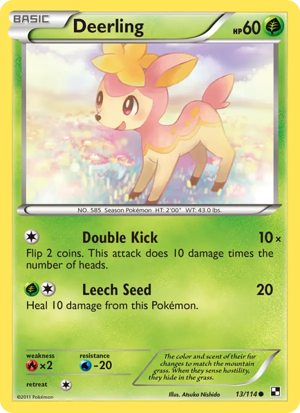 Deerling Common Pokemon card #13 from Black & White