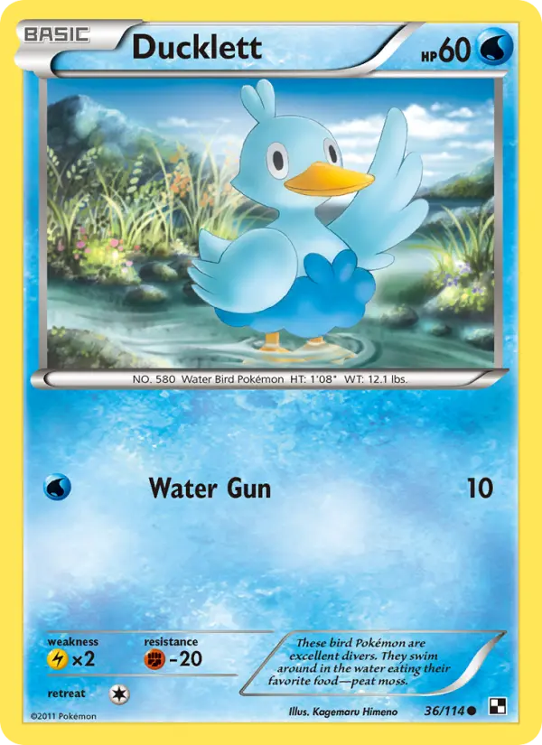 Ducklett Common Pokemon card #36 from Black & White