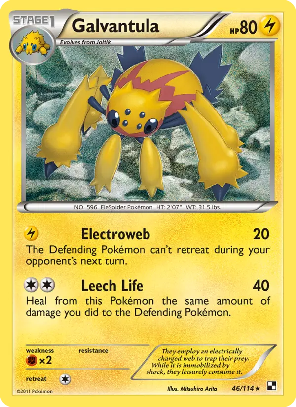 Galvantula Rare Pokemon card #46 from Black & White