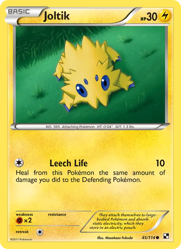 Joltik Common Pokemon card #45 from Black & White