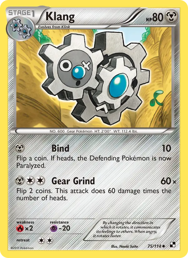 Klang Uncommon Pokemon card #75 from Black & White