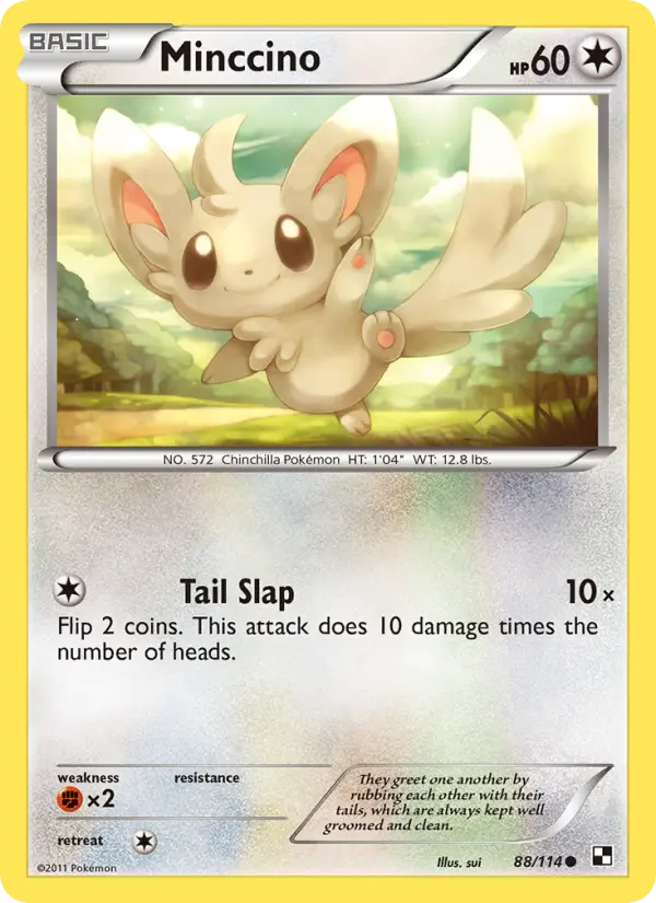 Minccino Common Pokemon card #88 from Black & White