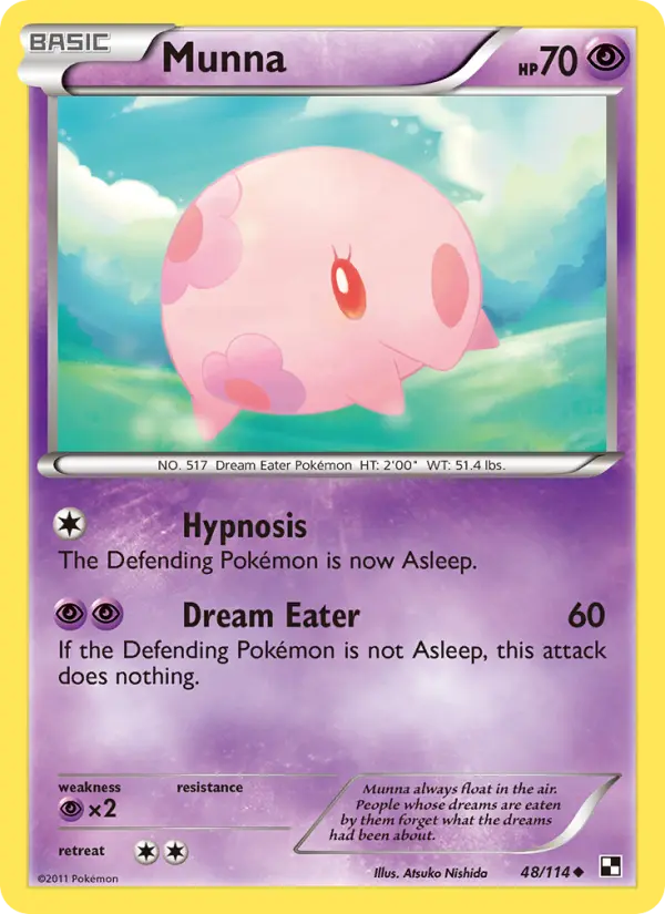 Munna Uncommon Pokemon card #48 from Black & White